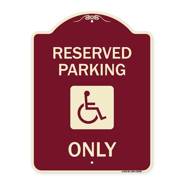 W/ NY Compliance Reserved Parking W/ Access Icon Heavy-Gauge Aluminum Sign, 24" x 18", BU-1824-22698